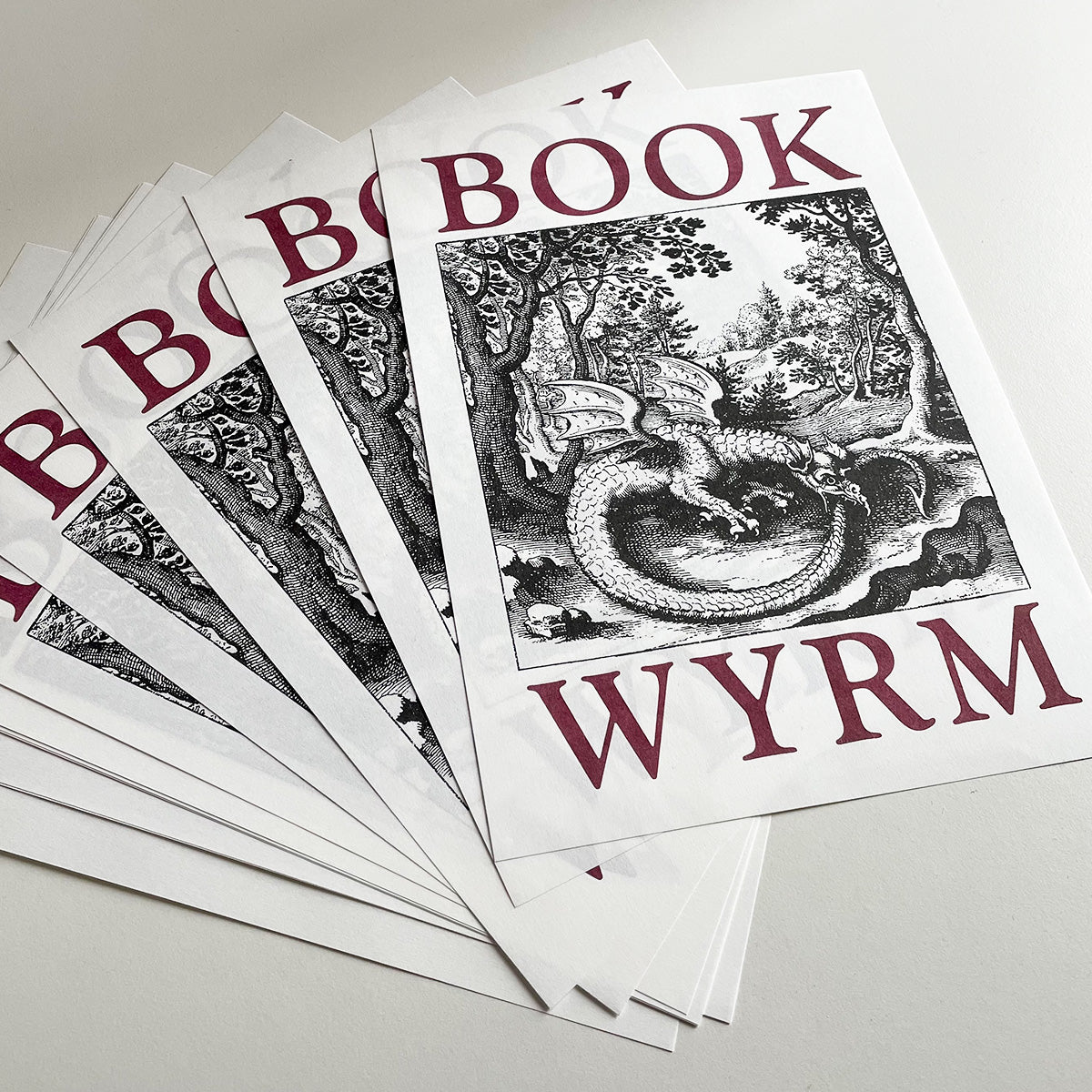 "Book Wyrm" Risograph Art Print