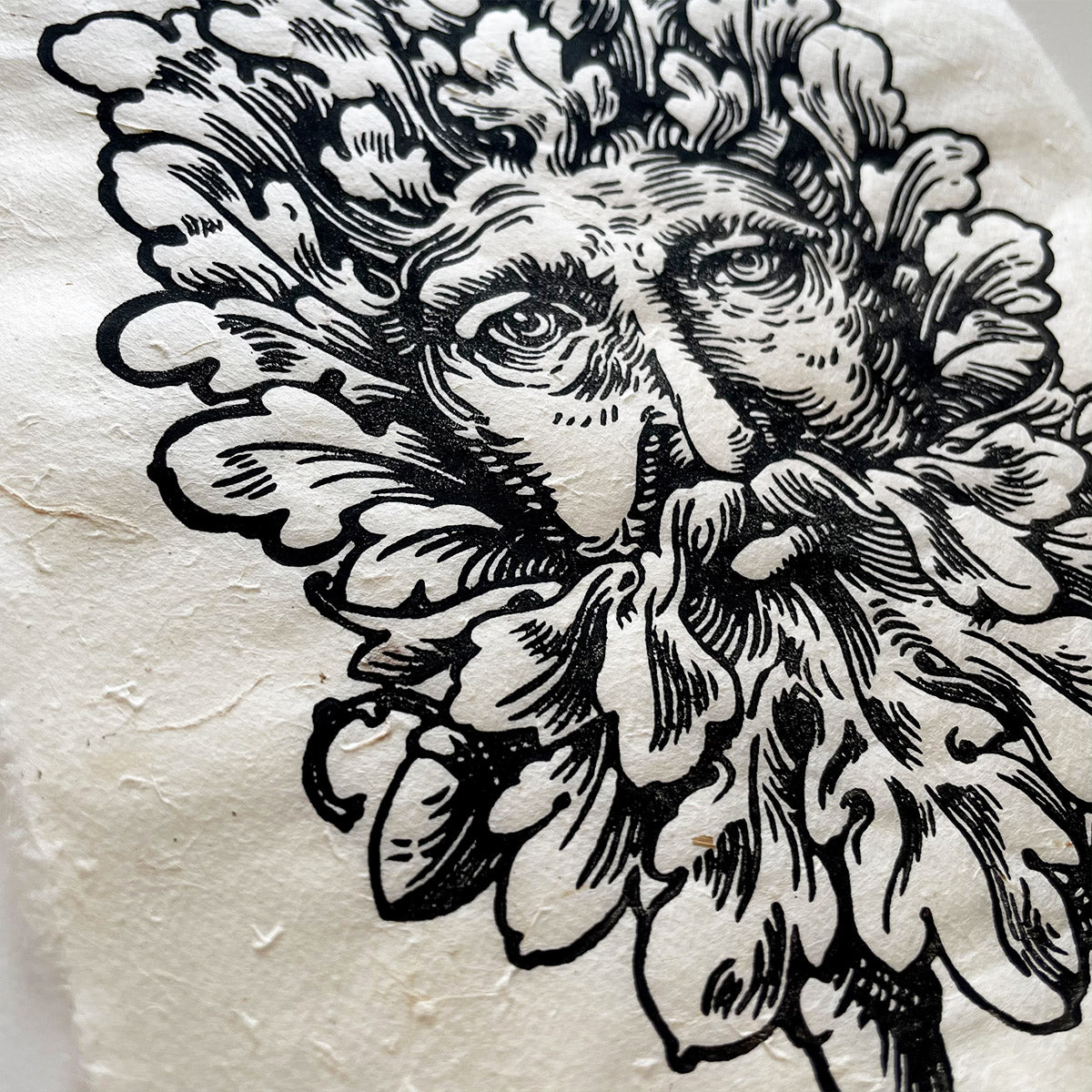 "Green Man" Linocut Print - MANVFACTVS - Haus Nostromo